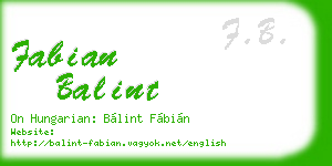 fabian balint business card