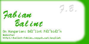 fabian balint business card